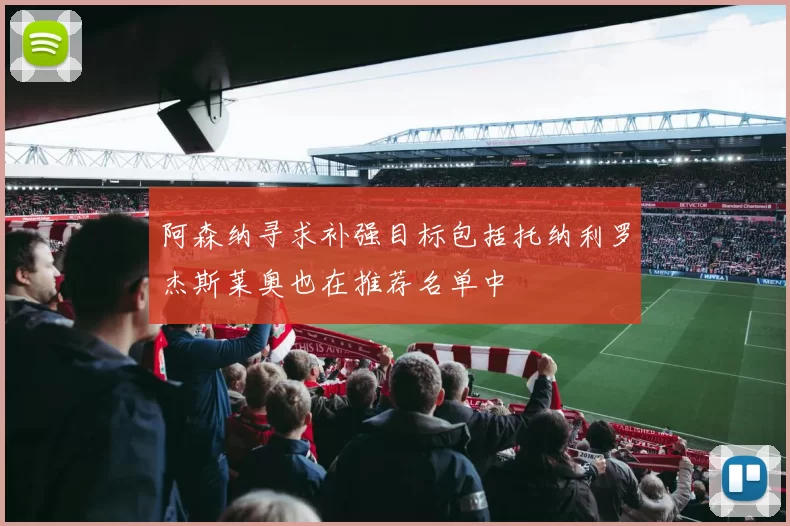 阿森纳寻求补强目标包括托纳利罗杰斯莱奥也在推荐名单中